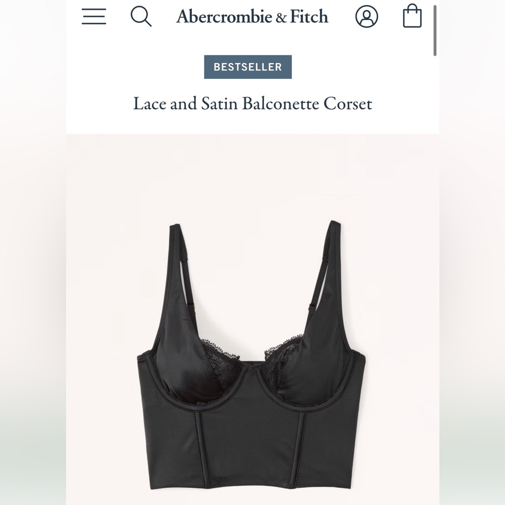 Abercrombie & Fitch Lace and Satin Balconette Corset Top